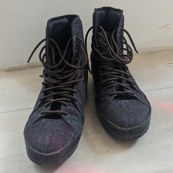 Emporio Armani fabric and leather ankle boots - Picture 2 of 8